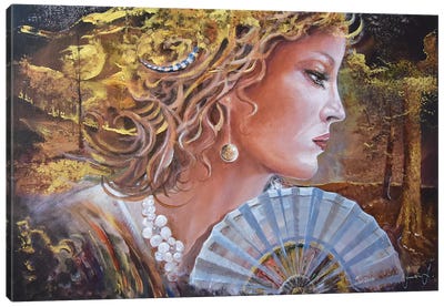 Golden Wood Canvas Art Print - Sinisa Saratlic