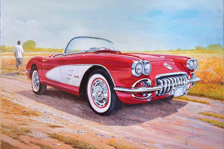 1959 Chevrolet Corvette Cabriolet by Sinisa Saratlic wall art