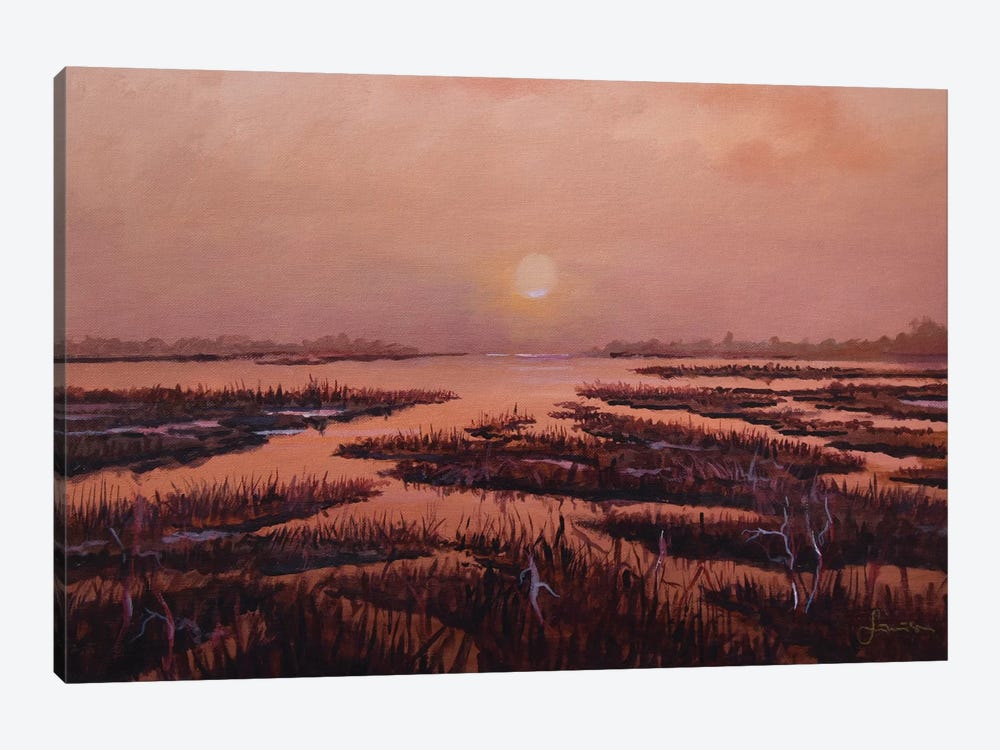 Red Marsh by Sinisa Saratlic 1-piece Canvas Wall Art