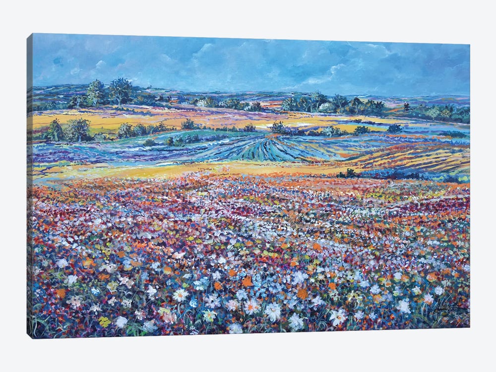Flower Field by Sinisa Saratlic 1-piece Canvas Art Print