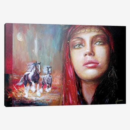 Gypsy Beauty Canvas Print #SNS79} by Sinisa Saratlic Canvas Art