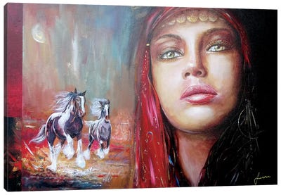 Gypsy Beauty Canvas Art Print - Sinisa Saratlic