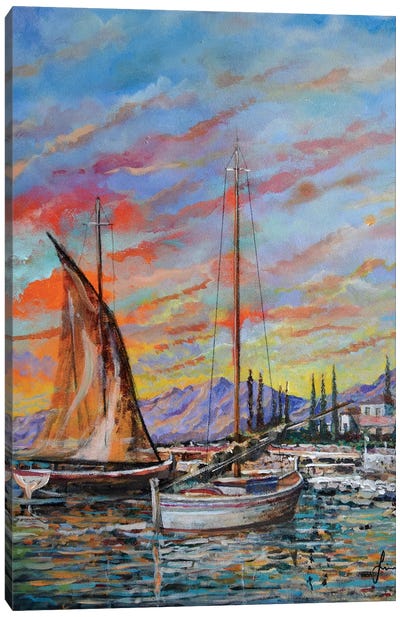 Boats Canvas Art Print - Sinisa Saratlic