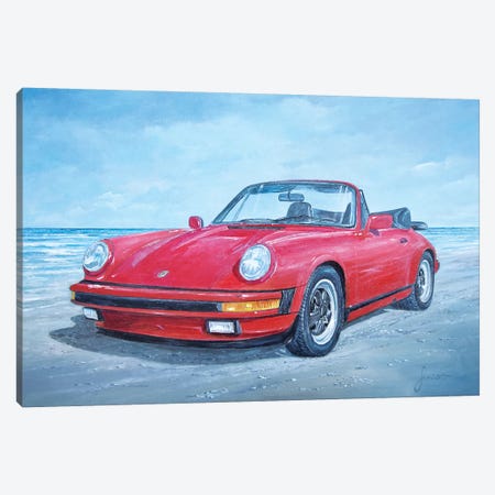 1988 Porsche 911 Carrera Cabriolet Canvas Print #SNS90} by Sinisa Saratlic Canvas Wall Art
