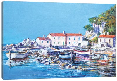 Blue Bay Canvas Art Print - Sinisa Saratlic