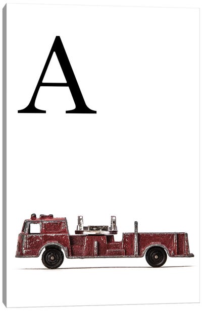 A Fire Engine Letter Canvas Art Print - Letter A