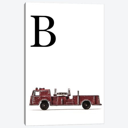 B Fire Engine Letter Canvas Print #SNT114} by Saint and Sailor Studios Canvas Art