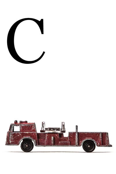 C Fire Engine Letter by Saint and Sailor Studios metal wall art