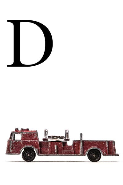 D Fire Engine Letter by Saint and Sailor Studios metal wall art