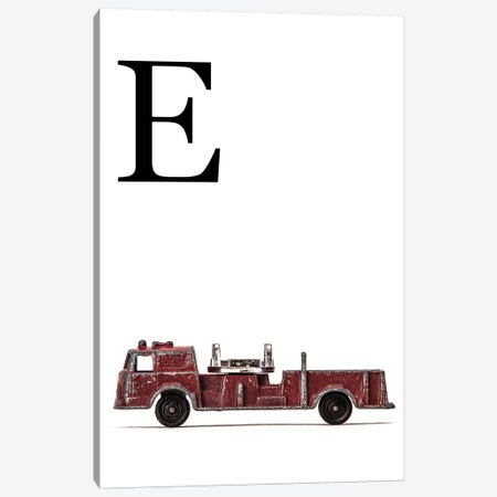 E Fire Engine Letter Canvas Print #SNT117} by Saint and Sailor Studios Canvas Wall Art