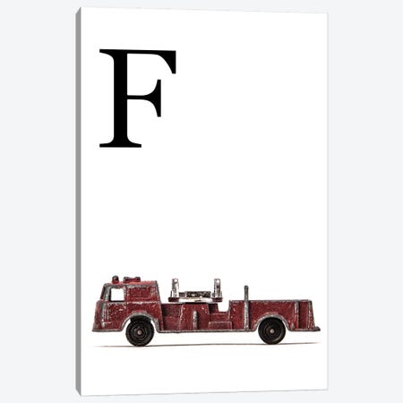 F Fire Engine Letter Canvas Print #SNT118} by Saint and Sailor Studios Canvas Print