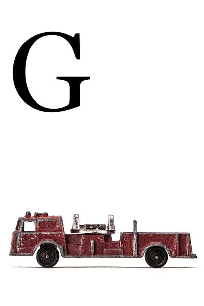 G Fire Engine Letter by Saint and Sailor Studios metal wall art