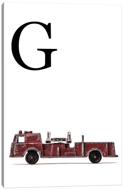 G Fire Engine Letter Canvas Art Print - Letter G