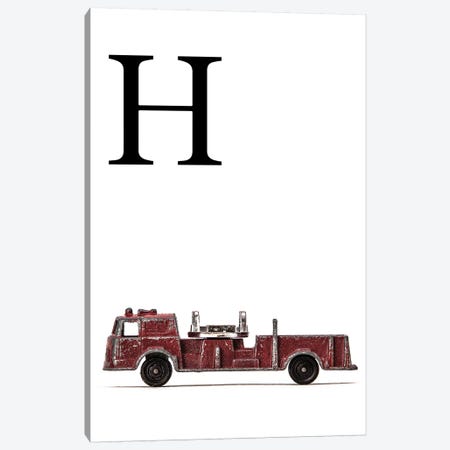 H Fire Engine Letter Canvas Print #SNT120} by Saint and Sailor Studios Canvas Wall Art