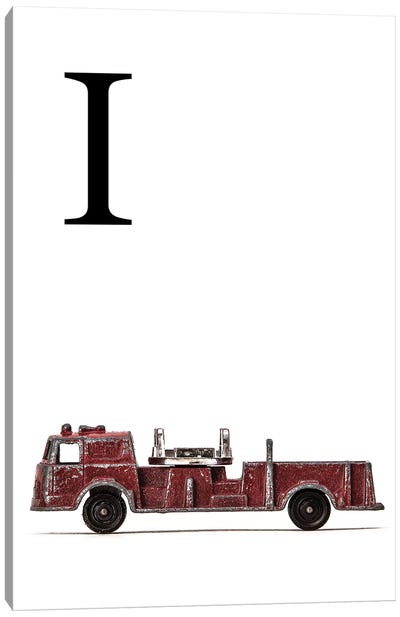 I Fire Engine Letter Canvas Art Print - Letter I