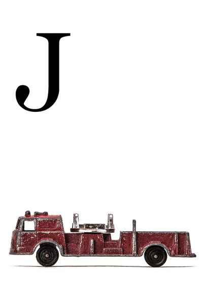 Saint and Sailor Studios: J Fire Engine Letter by Saint and Sailor Studios