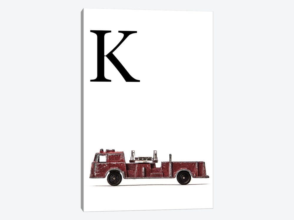 K Fire Engine Letter by Saint and Sailor Studios 1-piece Canvas Art