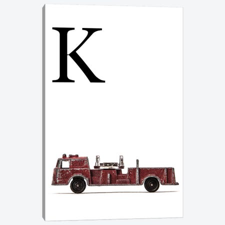 K Fire Engine Letter Canvas Print #SNT123} by Saint and Sailor Studios Canvas Art