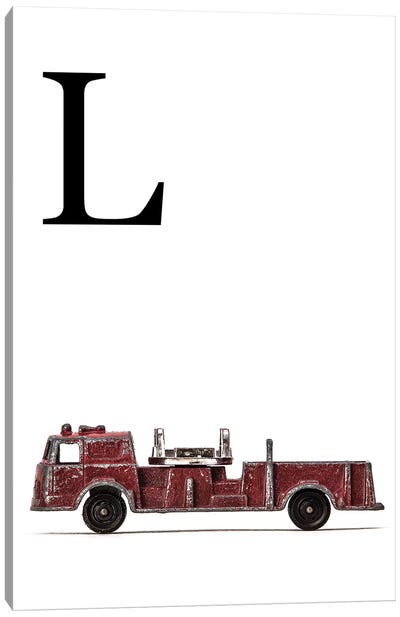 L Fire Engine Letter Canvas Art Print