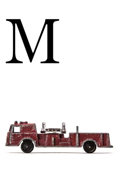 Saint and Sailor Studios: M Fire Engine Letter by Saint and Sailor Studios