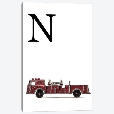 N Fire Engine Letter Canvas Print #SNT126} by Saint and Sailor Studios Canvas Art Print