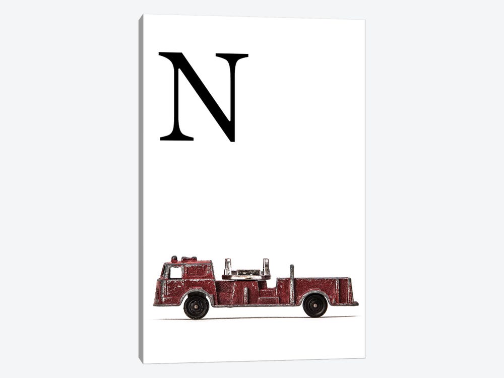 N Fire Engine Letter by Saint and Sailor Studios 1-piece Canvas Art Print