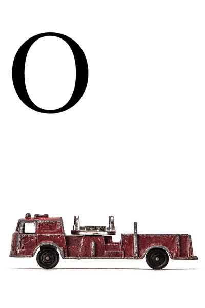 O Fire Engine Letter by Saint and Sailor Studios metal wall art