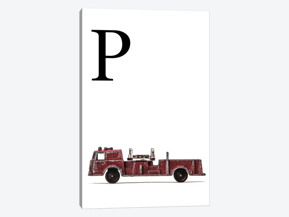 P Fire Engine Letter by Saint and Sailor Studios 1-piece Canvas Print