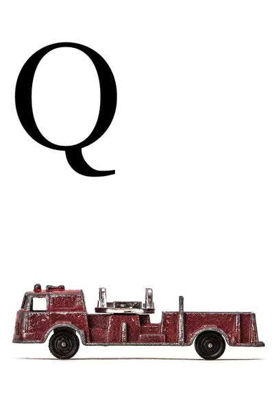 Q Fire Engine Letter by Saint and Sailor Studios metal wall art