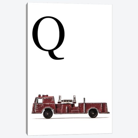 Q Fire Engine Letter Canvas Print #SNT129} by Saint and Sailor Studios Canvas Wall Art