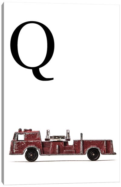 Q Fire Engine Letter Canvas Art Print