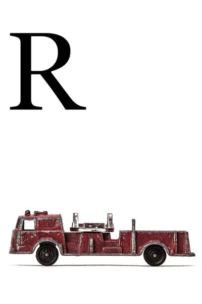 R Fire Engine Letter by Saint and Sailor Studios metal wall art