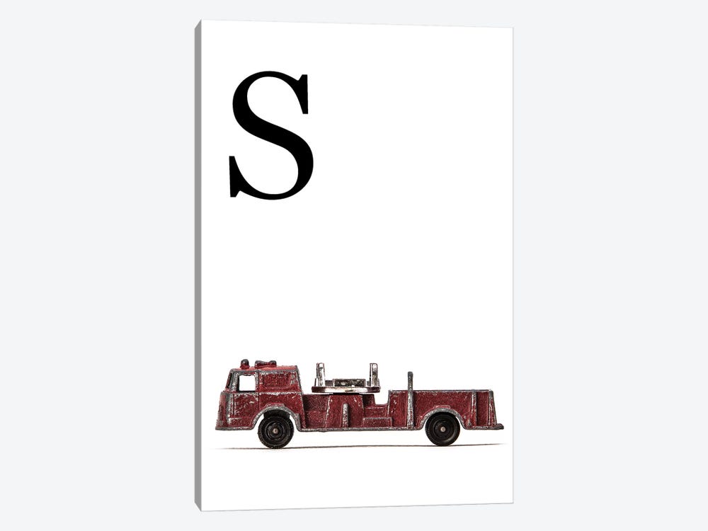 S Fire Engine Letter by Saint and Sailor Studios 1-piece Canvas Art Print