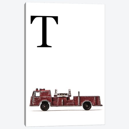 T Fire Engine Letter Canvas Print #SNT132} by Saint and Sailor Studios Art Print