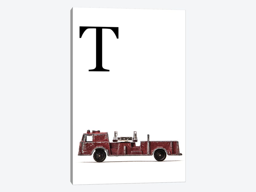 T Fire Engine Letter by Saint and Sailor Studios 1-piece Canvas Wall Art
