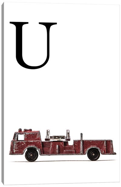 U Fire Engine Letter Canvas Art Print - Letter U