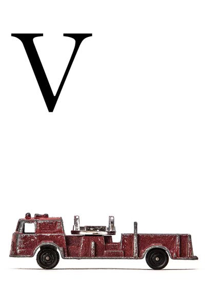 Emergency Vehicles: V Fire Engine Letter by Saint and Sailor Studios