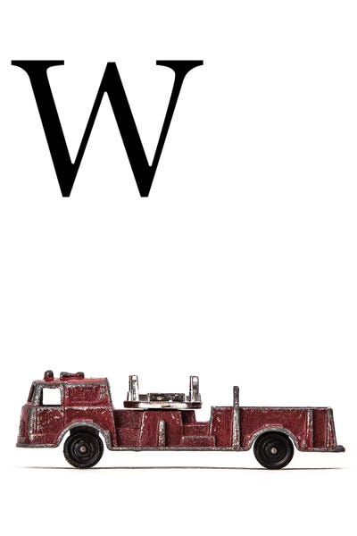 Saint and Sailor Studios: W Fire Engine Letter by Saint and Sailor Studios