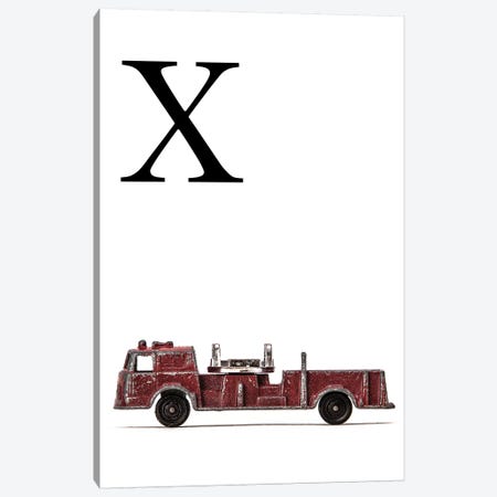 X Fire Engine Letter Canvas Print #SNT136} by Saint and Sailor Studios Canvas Wall Art
