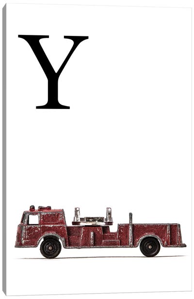 Y Fire Engine Letter Canvas Art Print - Letter Y