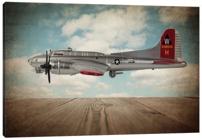 B17 Flying Fortress Canvas Art Print - Kids Transportation Art