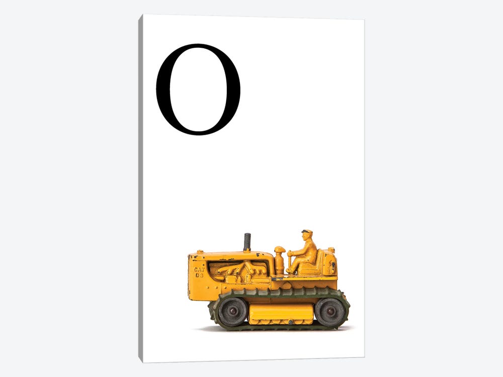 O Bulldozer Yellow White Letter by Saint and Sailor Studios 1-piece Art Print