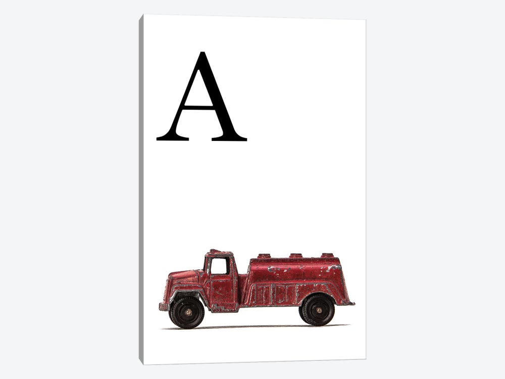 A Water Truck White Letter by Saint and Sailor Studios 1-piece Canvas Wall Art