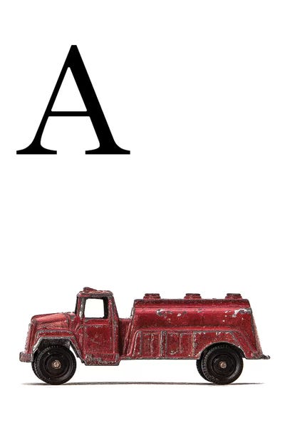 Saint and Sailor Studios: A Water Truck White Letter by Saint and Sailor Studios