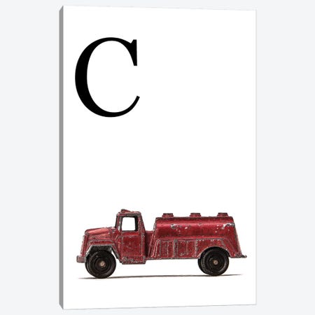 C Water Truck White Letter Canvas Print #SNT167} by Saint and Sailor Studios Art Print