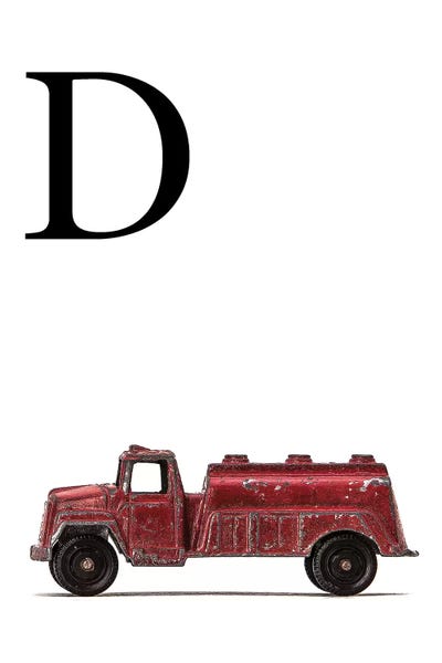 D Water Truck White Letter by Saint and Sailor Studios metal wall art