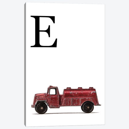 E Water Truck White Letter Canvas Print #SNT169} by Saint and Sailor Studios Canvas Artwork