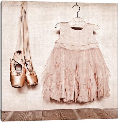 Baby Girl Dress And Ballet Slippers Canvas Art Print - Saint and Sailor Studios