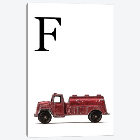 F Water Truck White Letter Canvas Print #SNT170} by Saint and Sailor Studios Canvas Art Print