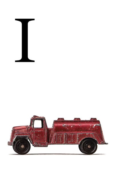 The Letter I: I Water Truck White Letter by Saint and Sailor Studios